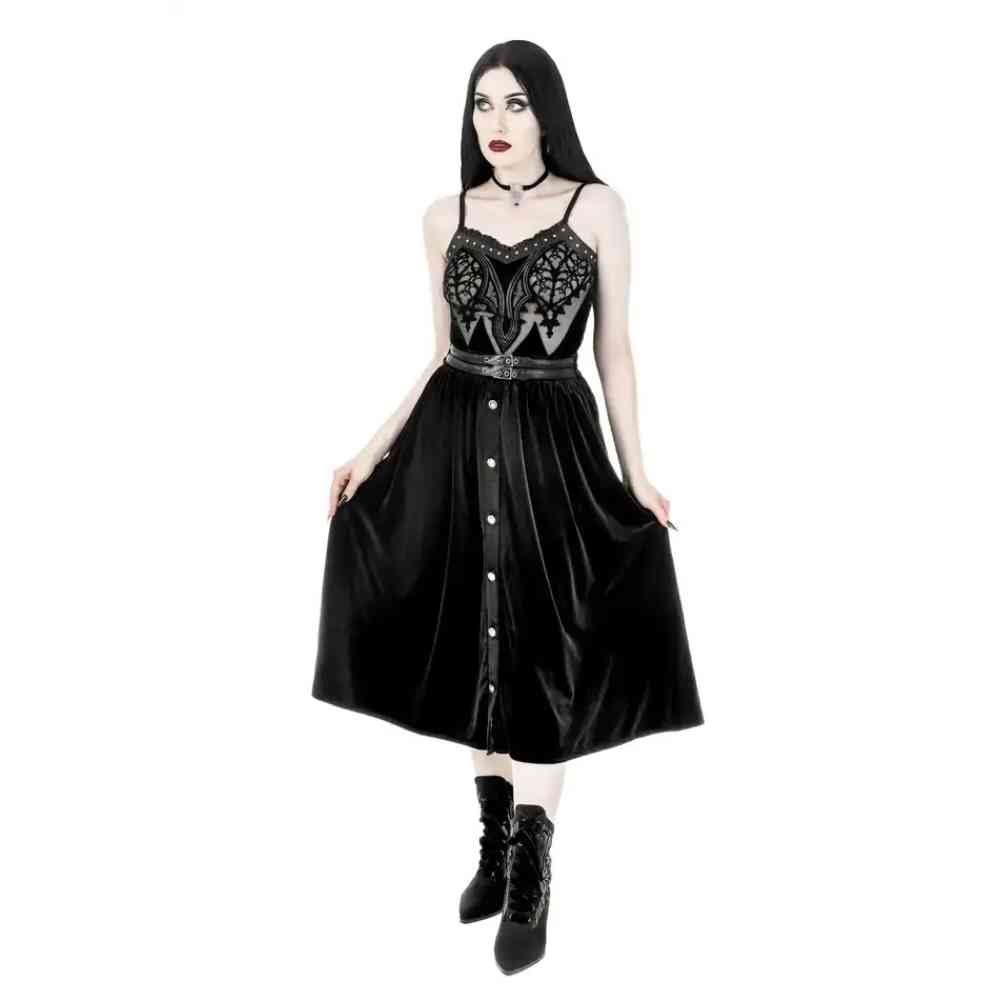 Restyle - Crypt Velvet Jupe - Noir